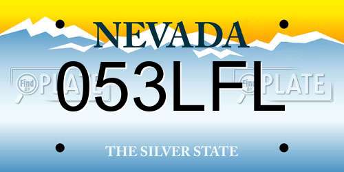 053LFL Nevada License Plate