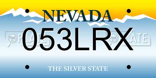 053LRX Nevada License Plate
