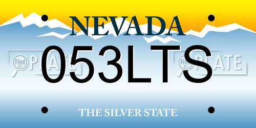 053LTS Nevada License Plate