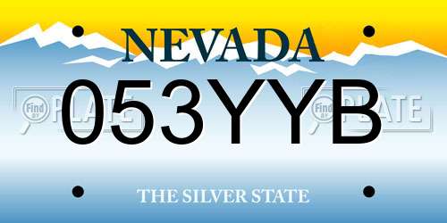 053YYB Nevada License Plate