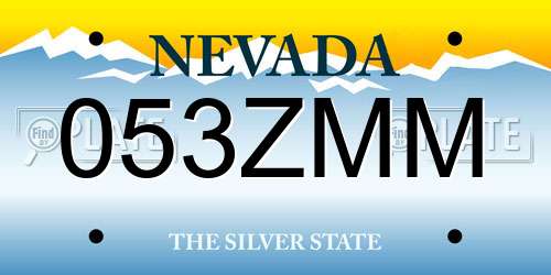 053ZMM Nevada License Plate
