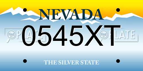 0545XT Nevada License Plate