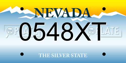 0548XT Nevada License Plate