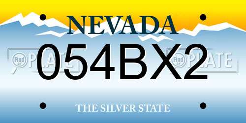 054BX2 Nevada License Plate