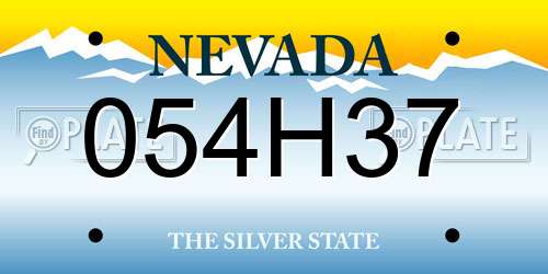 054H37 Nevada License Plate