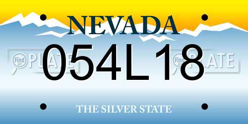 054L18 Nevada License Plate
