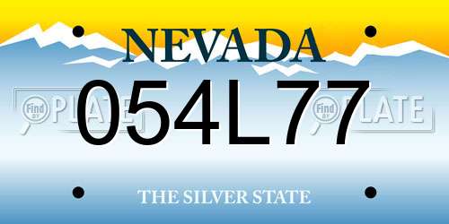 054L77 Nevada License Plate