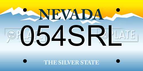 054SRL Nevada License Plate