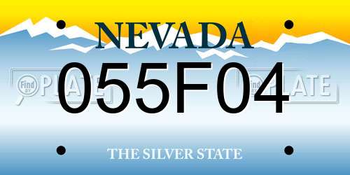 055F04 Nevada License Plate