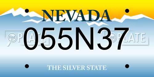 055N37 Nevada License Plate