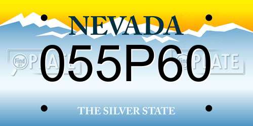 055P60 Nevada License Plate