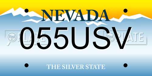 055USV Nevada License Plate