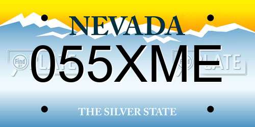 055XME Nevada License Plate