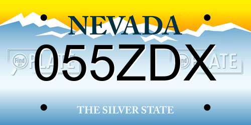 055ZDX Nevada License Plate