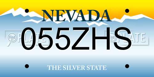 055ZHS Nevada License Plate
