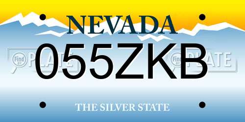 055ZKB Nevada License Plate