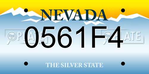 0561F4 Nevada License Plate