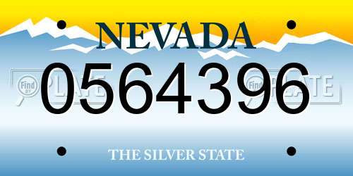 0564396 Nevada License Plate