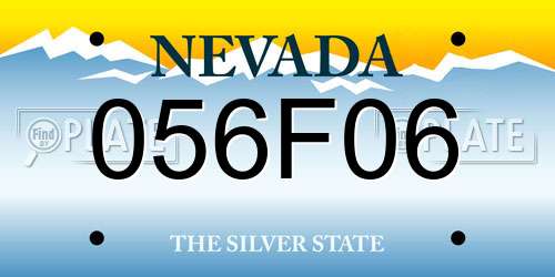 056F06 Nevada License Plate