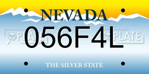 056F4L Nevada License Plate