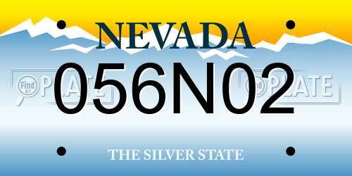 056N02 Nevada License Plate