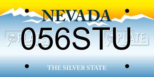 056STU Nevada License Plate