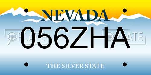 056ZHA Nevada License Plate