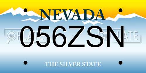056ZSN Nevada License Plate