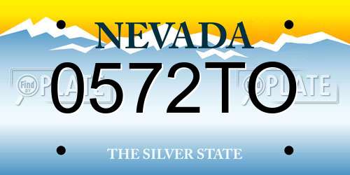 0572TO Nevada License Plate