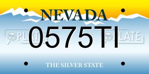 0575TI Nevada License Plate