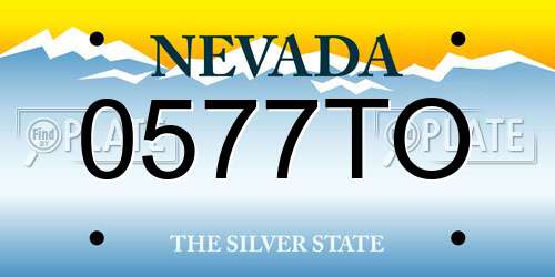 0577TO Nevada License Plate