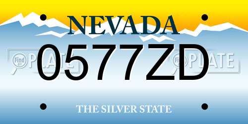 0577ZD Nevada License Plate