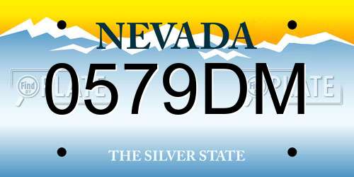0579DM Nevada License Plate