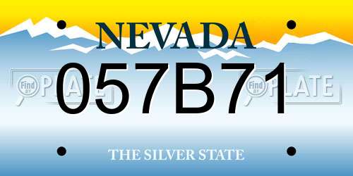 057B71 Nevada License Plate
