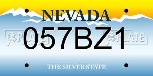 057BZ1 Nevada License Plate