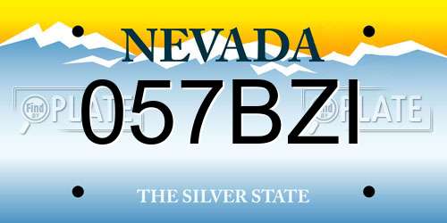 057BZI Nevada License Plate