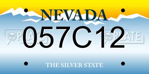 057C12 Nevada License Plate