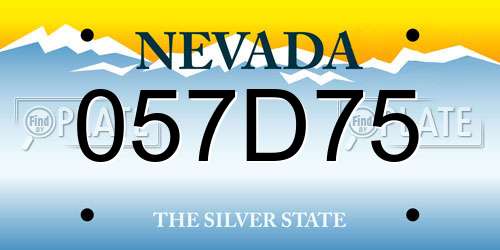 057D75 Nevada License Plate