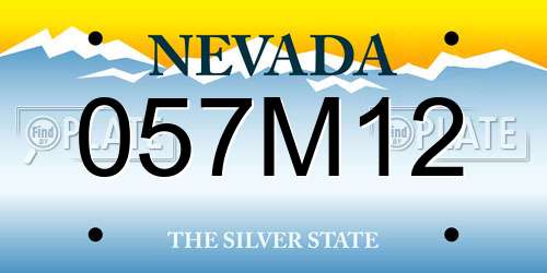 057M12 Nevada License Plate