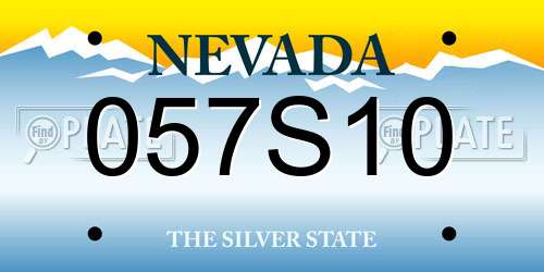 057S10 Nevada License Plate