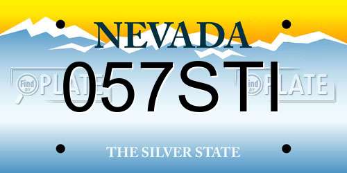 057STI Nevada License Plate