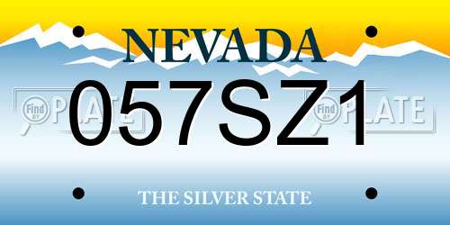 057SZ1 Nevada License Plate
