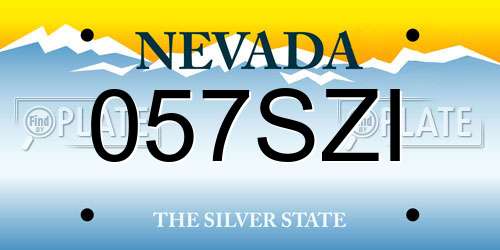 057SZI Nevada License Plate