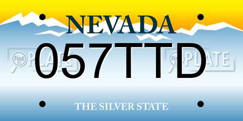057TTD Nevada License Plate