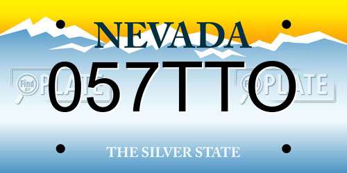 057TTO Nevada License Plate