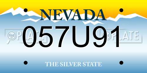 057U91 Nevada License Plate
