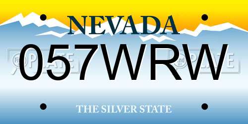 057WRW Nevada License Plate