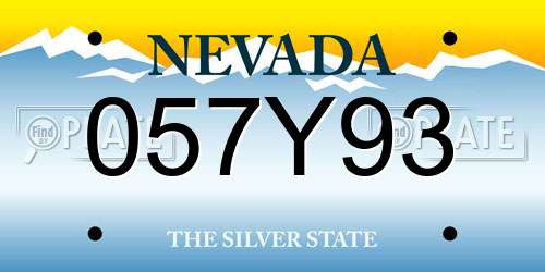 057Y93 Nevada License Plate