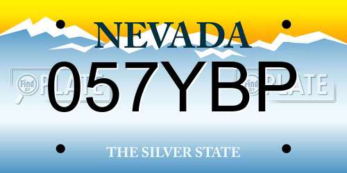 057YBP Nevada License Plate