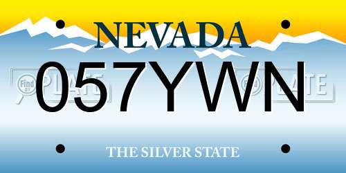 057YWN Nevada License Plate
